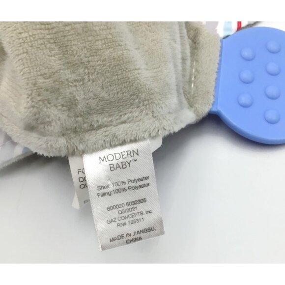 Modern Baby Gray Elephant Snuggle Blankie Security Blanket Lovey Teether Toy - Picture 8 of 8